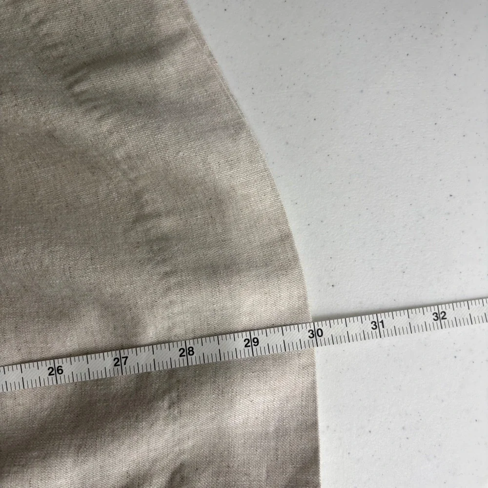 Banana Republic Linen Blend Wide Leg High Rise Pants Oatmeal Beige S Coastal
